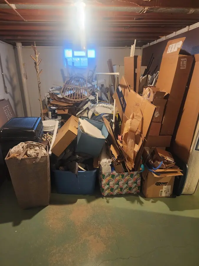 Roll-off dumpster container at job site for 4 Yard Dumpster Rental in Telford